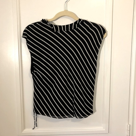 JONES NEW YORK Crossover Top, Black & White Striped, Women’s Size Large - Picture 2 of 7